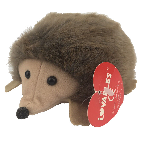 Vintage Harry James Lovables Hedgehog Plush 6" Brown 1990 Stuffed Animal w/ Tag - Picture 1 of 11